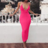 1680171839 Low CutChestSheathHighWaistMiDiDress pink