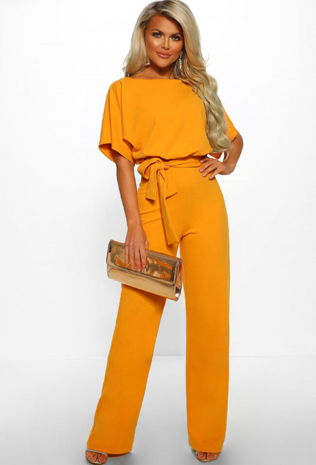 1680234082 ShortSleevePlaysuitStraightLegJumpsuit yellow 1